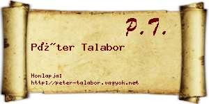 Péter Talabor névjegykártya